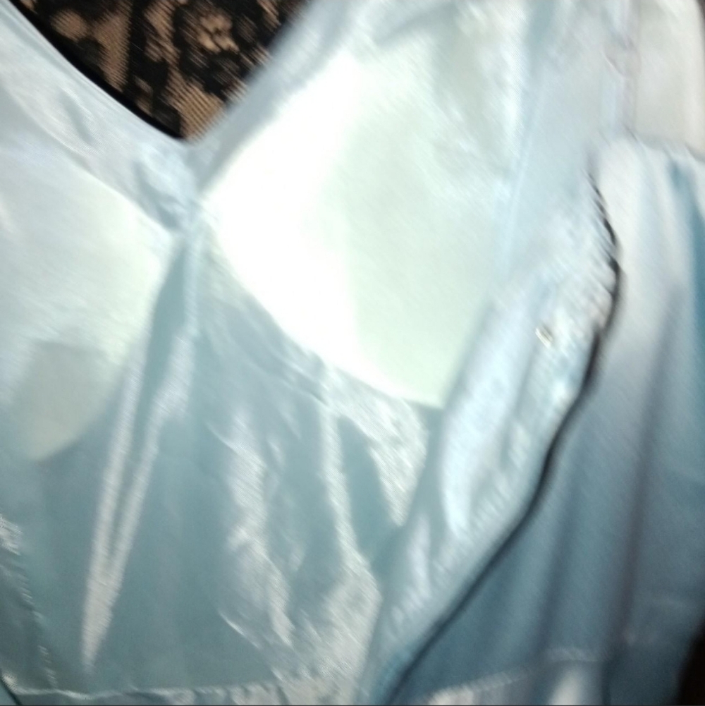 ​💎 Cinderella Moment! Light Blue Satin Ball Gown Prom Dress - With POCKETS  L - Picture 7 of 10